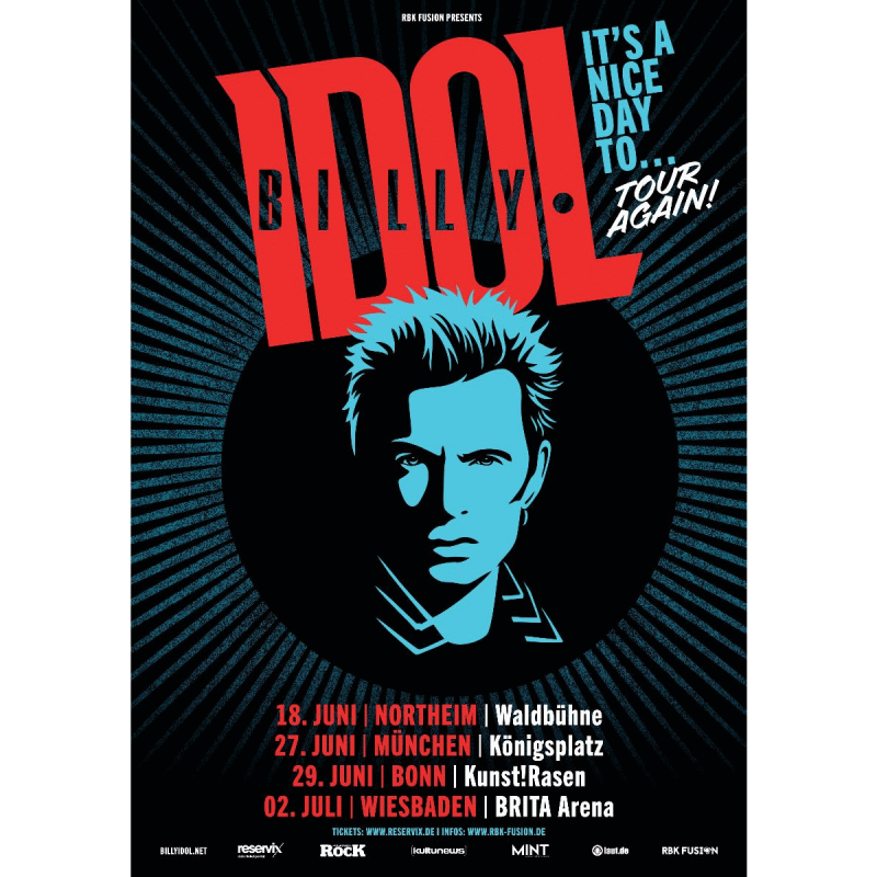 Billy Idol Tourposter 2025 Cover