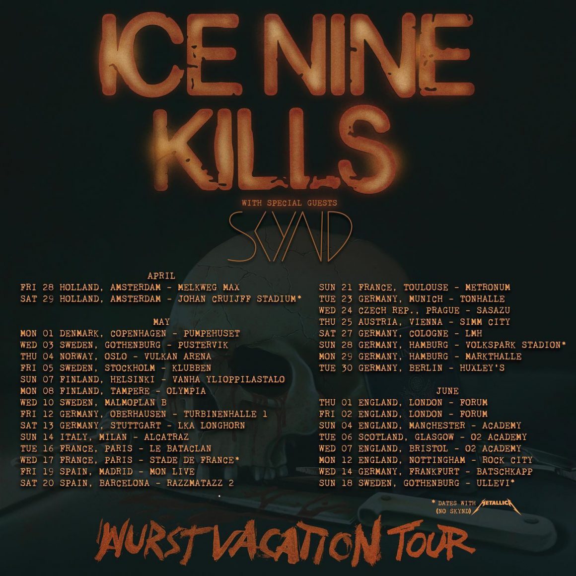 ICE NINE KILLS Tour im Frühjahr 2023 Konzerte in Berlin, Frankfurt