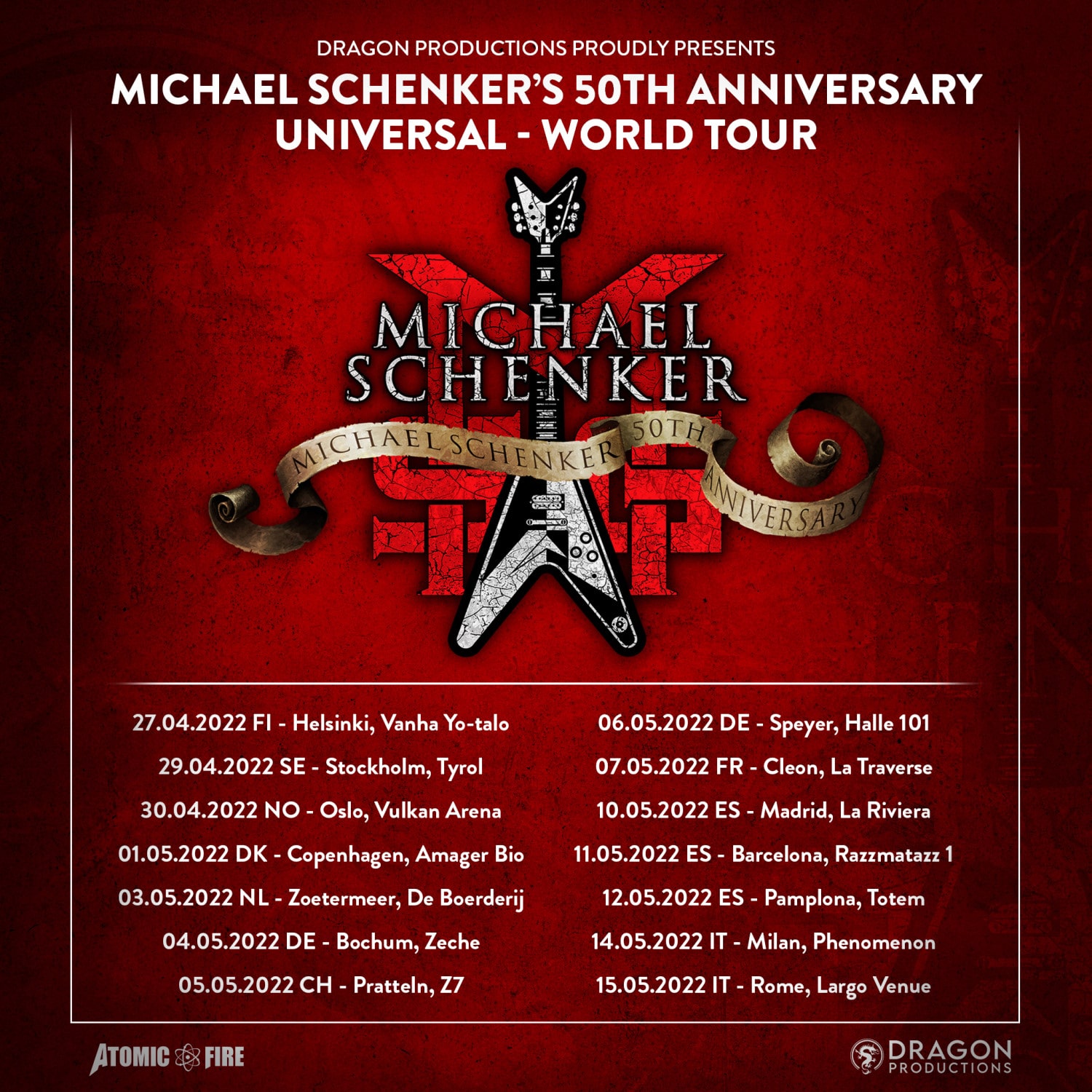 MICHAEL SCHENKER GROUP "50th Anniversary Universal World Tour" im