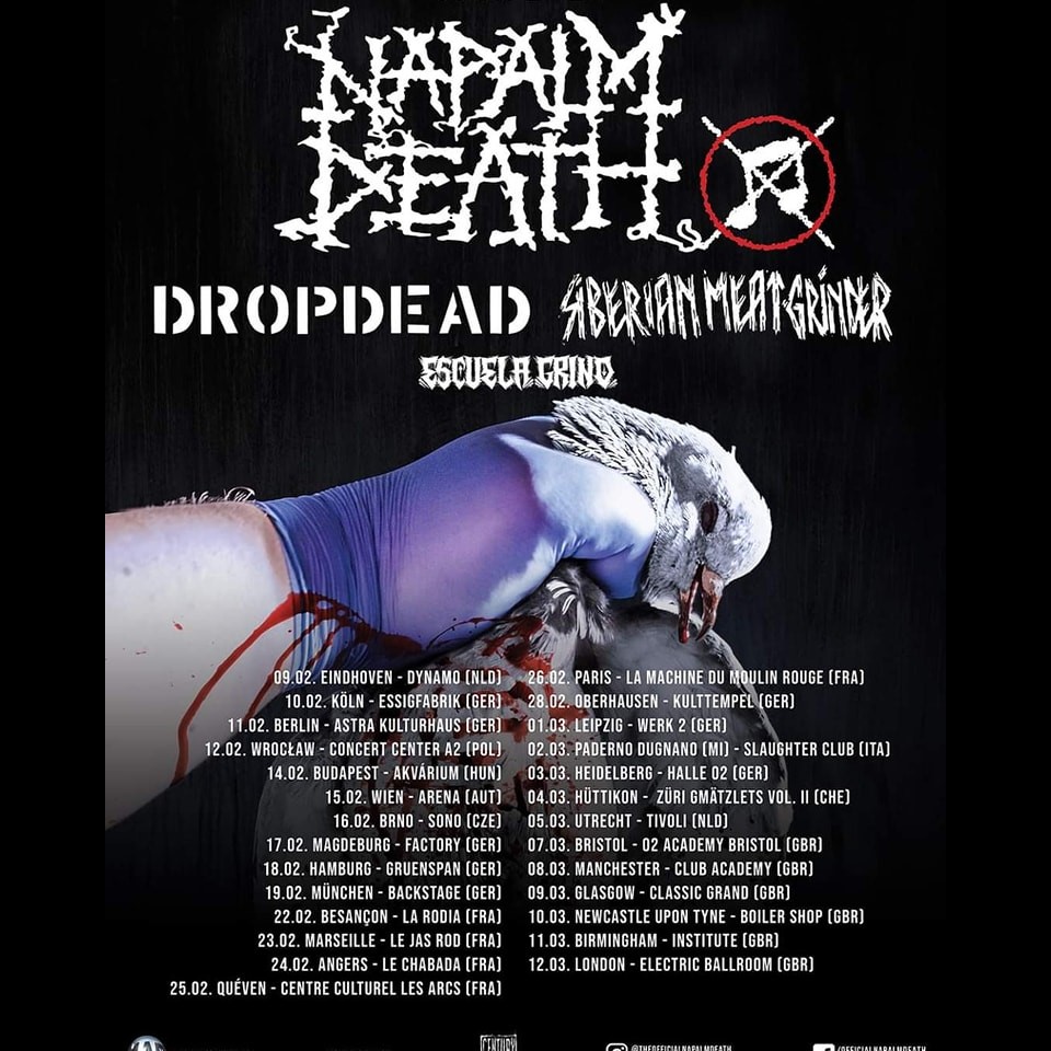 napalm death tour 2023
