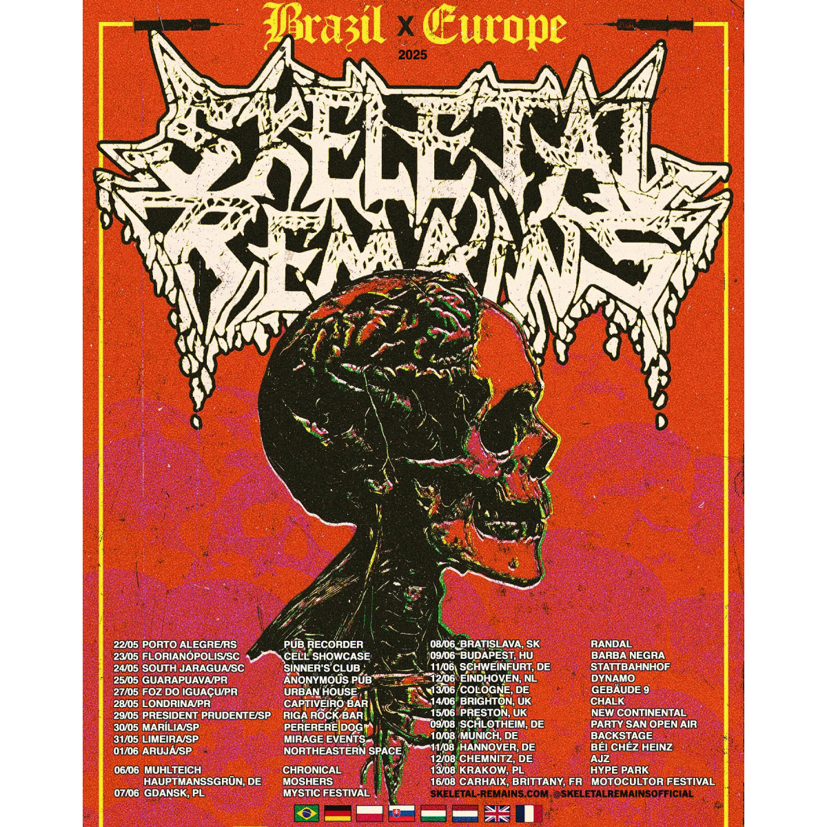 Skeletal Remains Tour Poster 2025