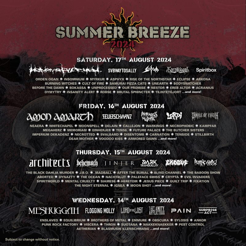 SUMMER BREEZE 2024 Livestream & Running Order alle Bands, Spielzeiten und Infos zum Festival