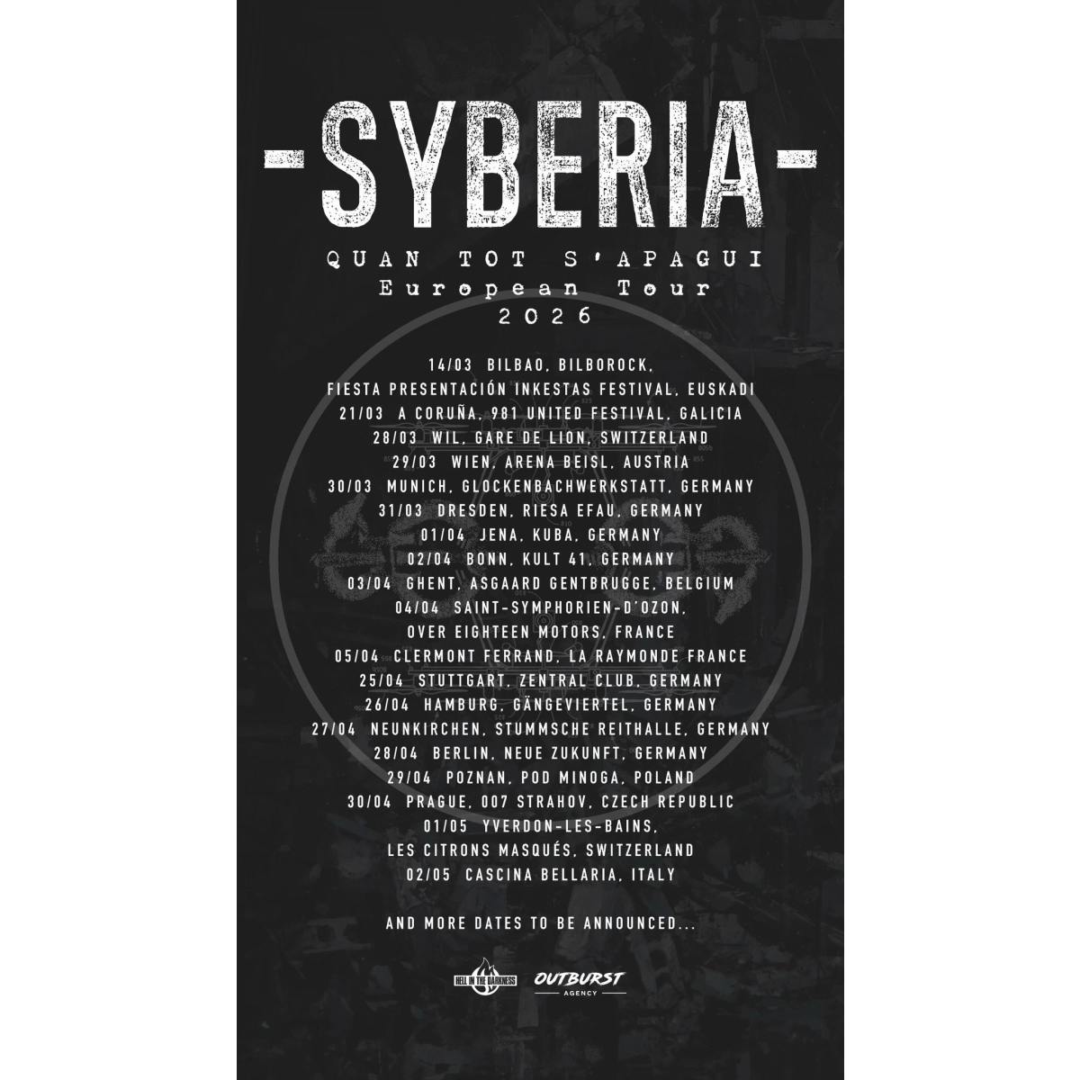 Syberia Tour Poster 2026 Cover
