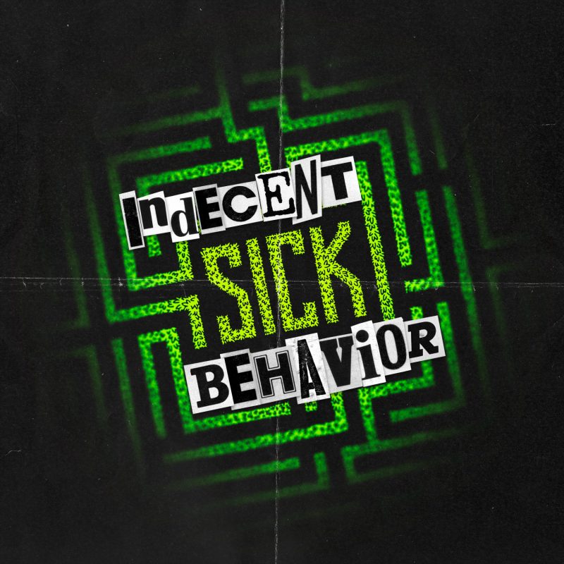 Der Albumtitel "Sick" grün auf schwarz mit ein paar Linien dazu und darüber und darunter schwarz auf weiß der Bandname